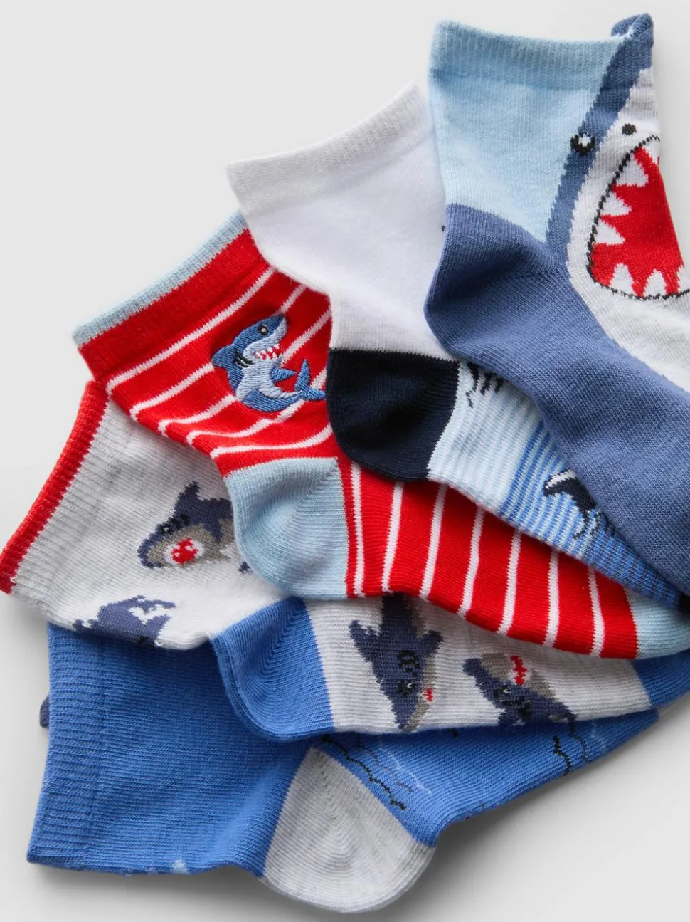 Socken mit Hai-Grafik, 5er-Pack