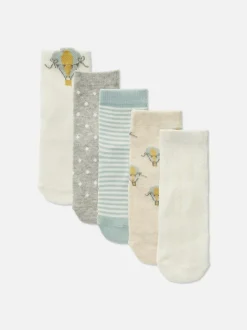 Socken mit verschiedenen Mustern, 5er-Pack