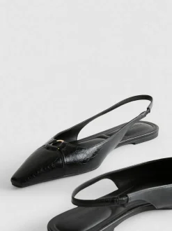 Spitze, flache Slingbacks