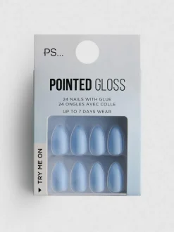 Spitze, glänzende Kunstnägel, 24er-Pack