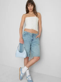 Spitzen-Bandeau-Top aus Baumwollmischung
