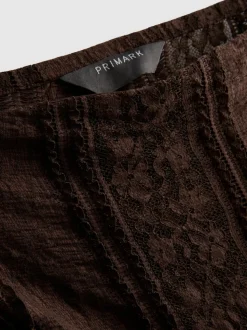 Spitzen-Bandeau-Top aus Baumwollmischung
