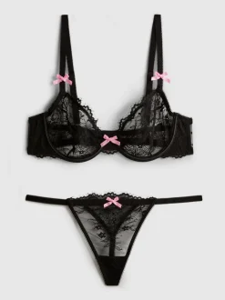 Spitzen-Dessous-Set mit Bügel