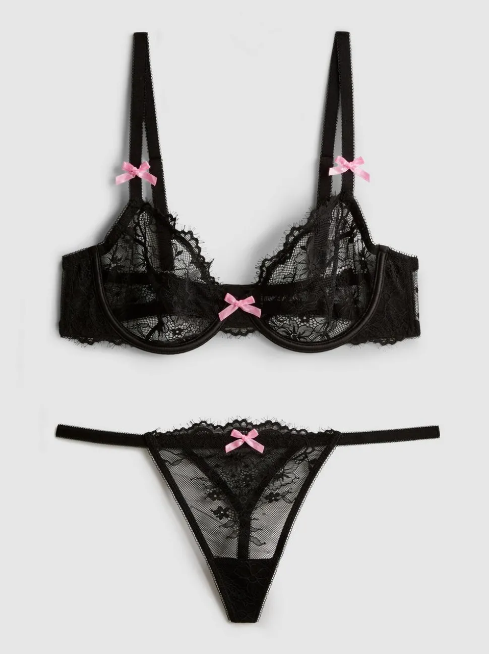 Spitzen-Dessous-Set mit Bügel