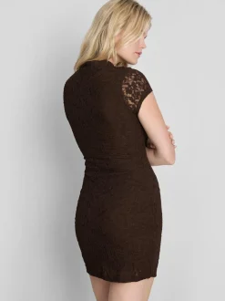 Spitzen-Minikleid mit Stehkragen