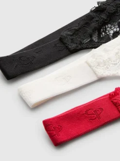 Spitzentangas mit hohem Bund, 3er-Pack