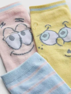 „SpongeBob Schwammkopf“ Baumwoll-Sneakersocken, 3er-Pack