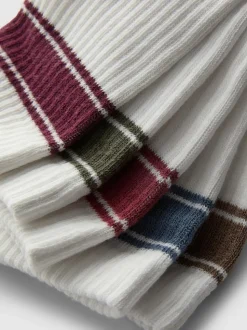 Sportsocken mit Streifen, 5er-Pack