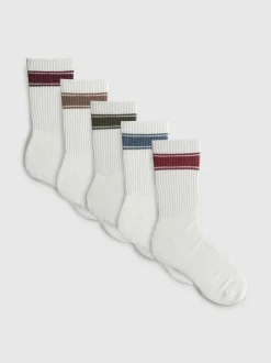 Sportsocken mit Streifen, 5er-Pack