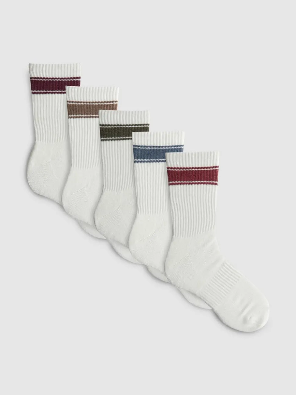 Sportsocken mit Streifen, 5er-Pack