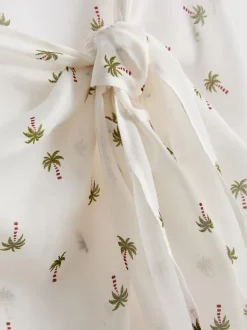 Strand-Sarong mit Muster