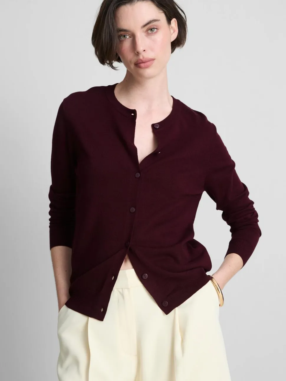 Strickcardigan mit Rundhalsausschnitt