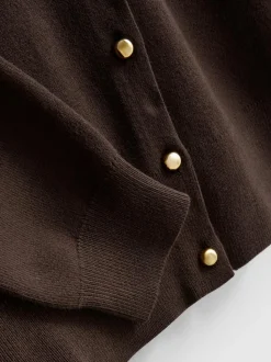 Strickjacke mit Metallic-Knöpfen