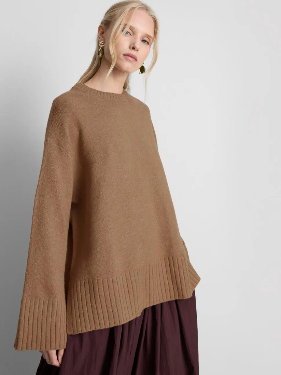 Strickpullover mit weiten Ärmeln