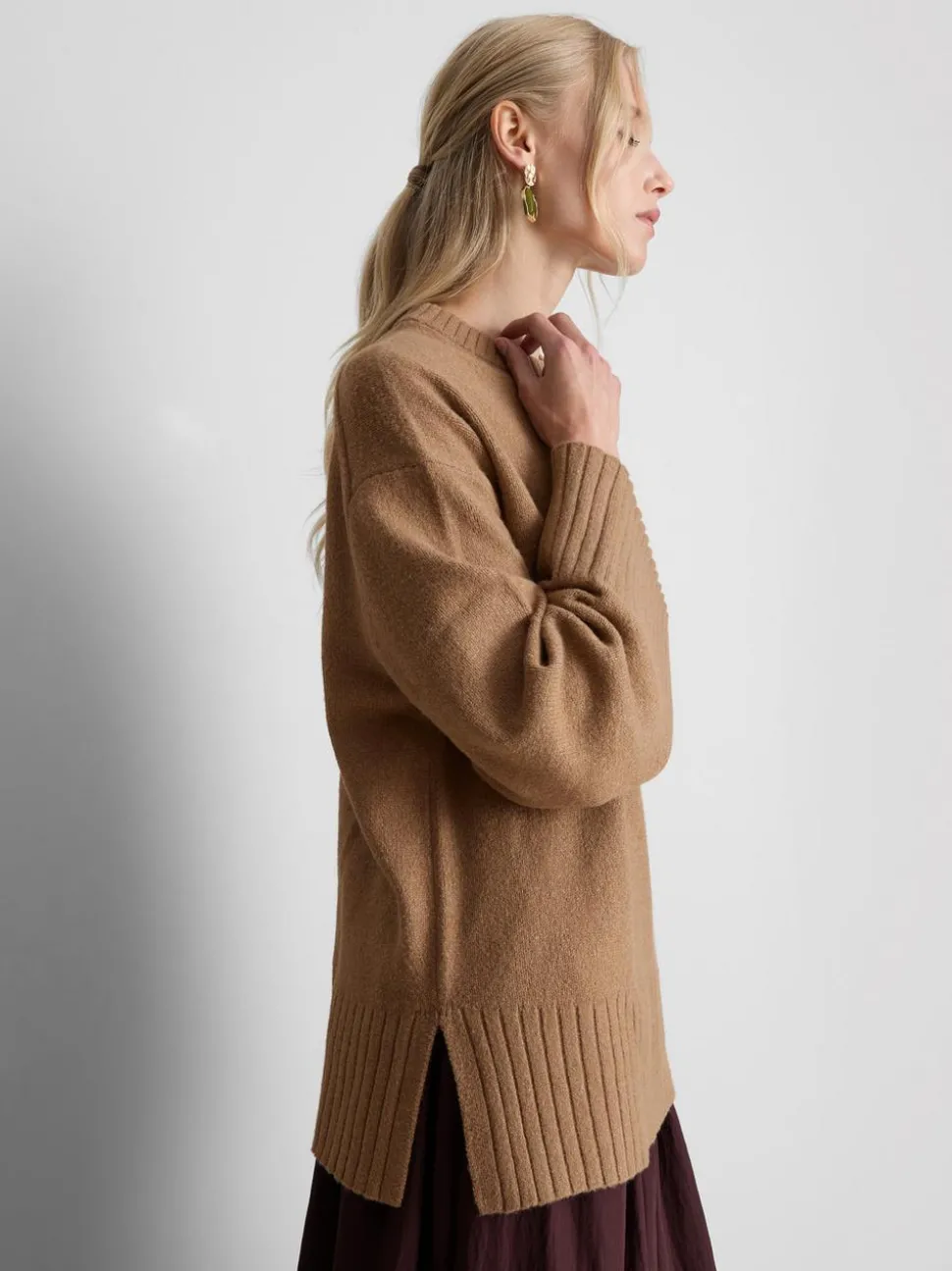 Strickpullover mit weiten Ärmeln