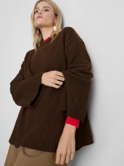 Strickpullover mit weiten Ärmeln