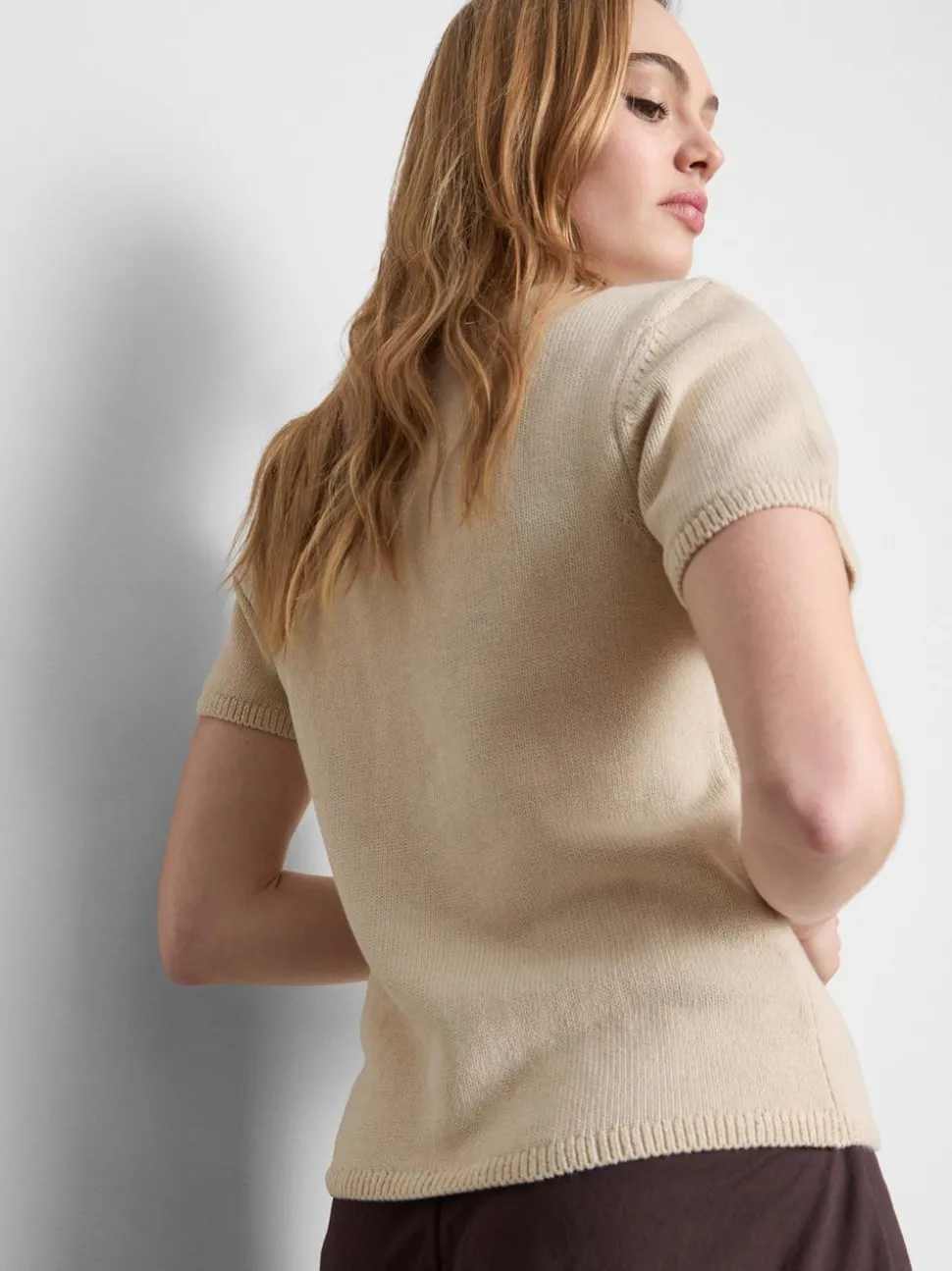 Strick-T-Shirt aus reiner Baumwolle