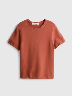 Strick-T-Shirt aus reiner Baumwolle
