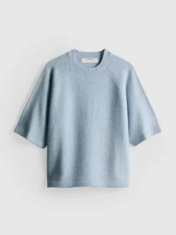 Strick-T-Shirt aus Wollgemisch mit geradem Schnitt
