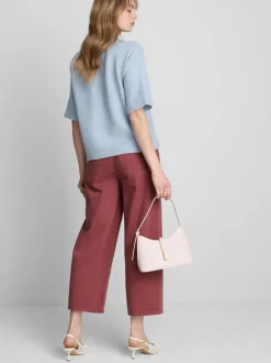 Strick-T-Shirt aus Wollgemisch mit geradem Schnitt
