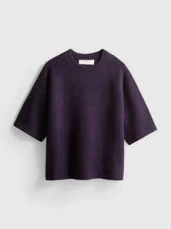 Strick-T-Shirt aus Wollgemisch mit geradem Schnitt