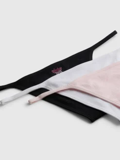 Stringtangas mit Strassakzenten, 3er-Pack