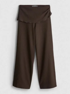 Strukturierte, ausgestellte Leggings mit Umschlag