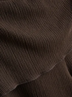 Strukturierte, ausgestellte Leggings mit Umschlag