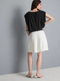 Strukturierte Bermudashorts mit Gürtel