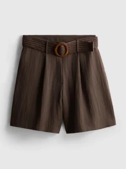 Strukturierte Bermudashorts mit Gürtel