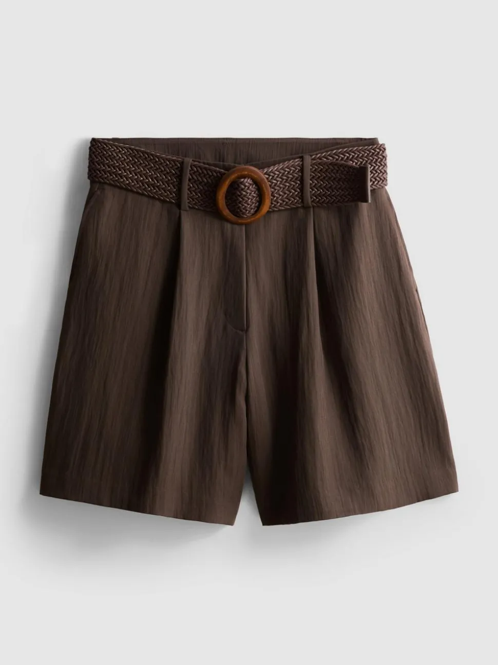 Strukturierte Bermudashorts mit Gürtel