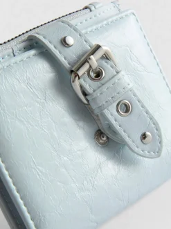 Strukturierte Brieftasche mit Reißverschluss