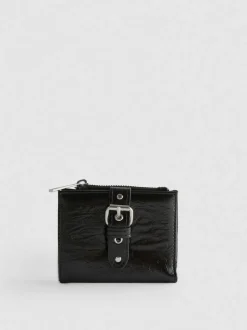 Strukturierte Brieftasche mit Reißverschluss