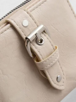 Strukturierte Brieftasche mit Reißverschluss