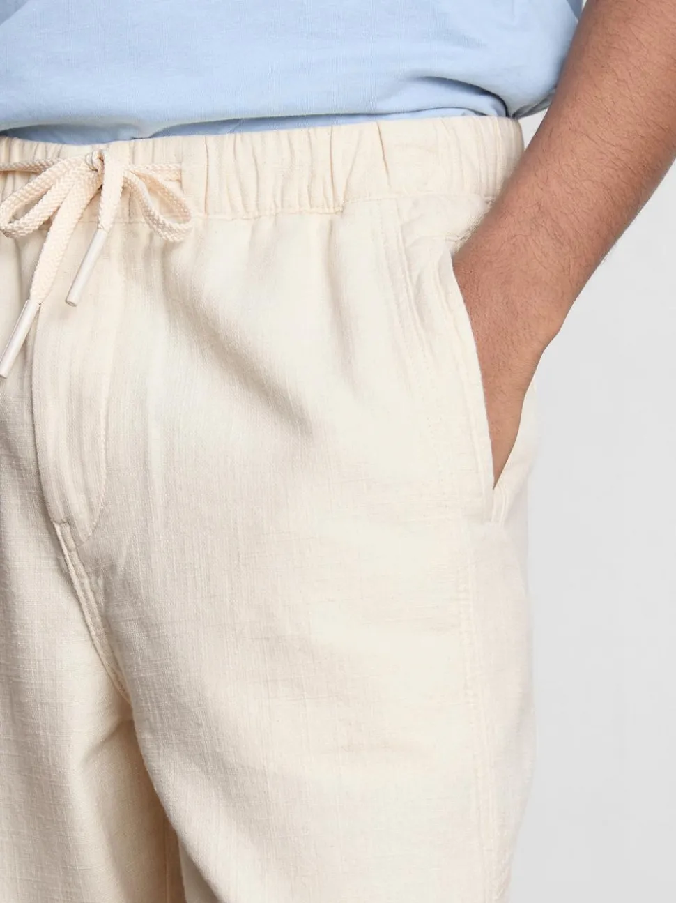 Strukturierte Hose mit Kordelzug