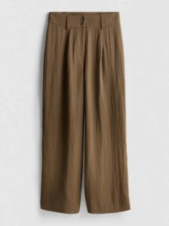 Strukturierte Hose mit weitem Bein