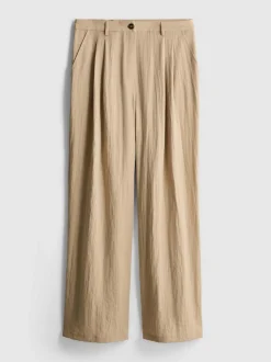 Strukturierte, lässige Hose mit mittlerer Leibhöhe
