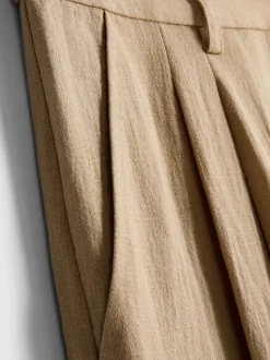 Strukturierte, lässige Hose mit mittlerer Leibhöhe