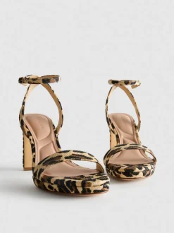 Strukturierte Plateau-Heels mit Leopardenmuster