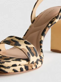 Strukturierte Plateau-Heels mit Leopardenmuster