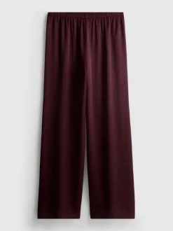 Strukturierte Satinhose mit geradem Bein