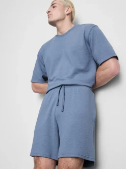 Strukturierte Schlafanzugshorts mit Kordelzug