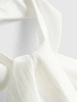 Strukturiertes Neckholder-Top mit Knopfleiste