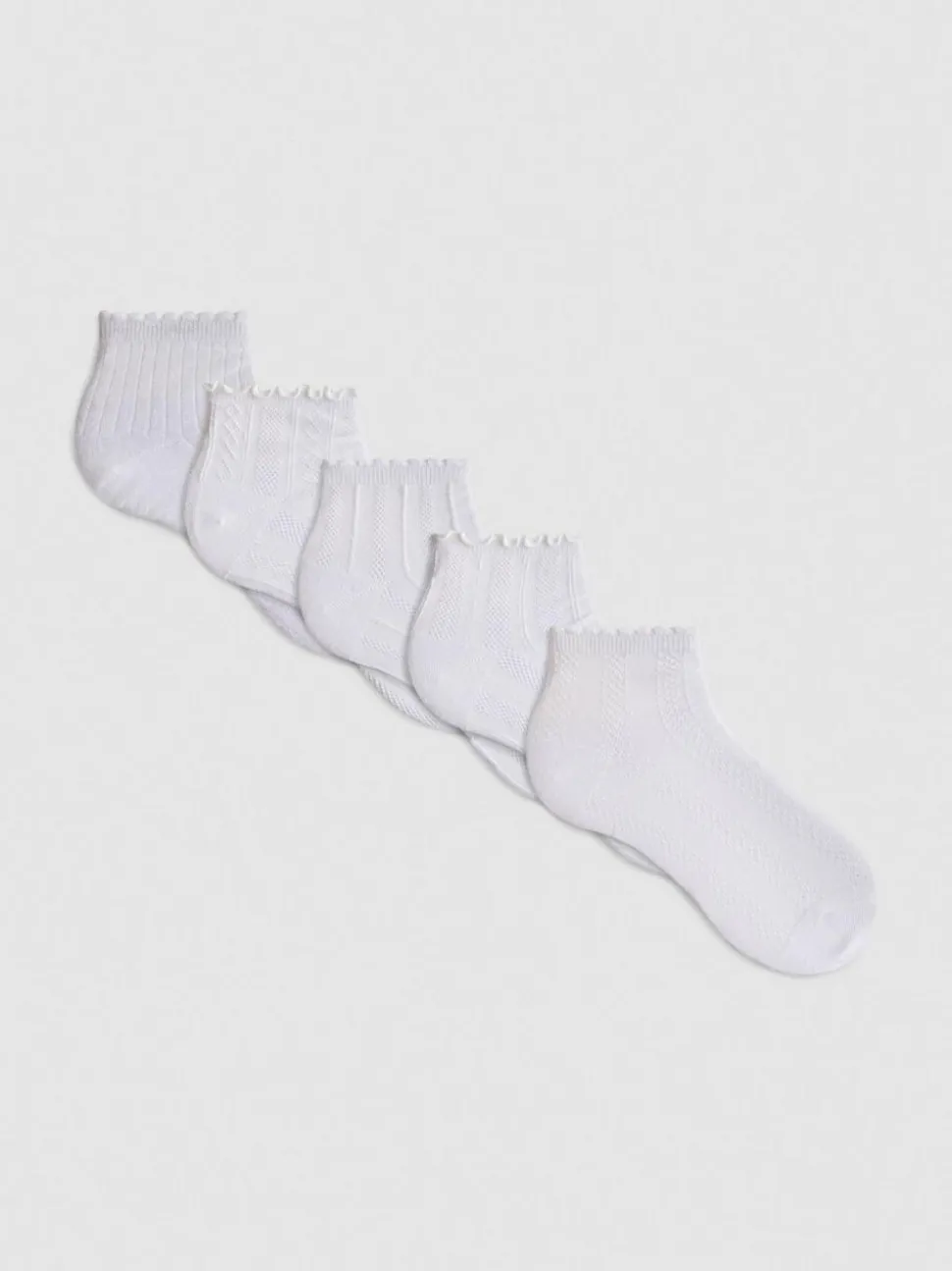 Strukturierte Socken in Viertellänge, 5er-Pack