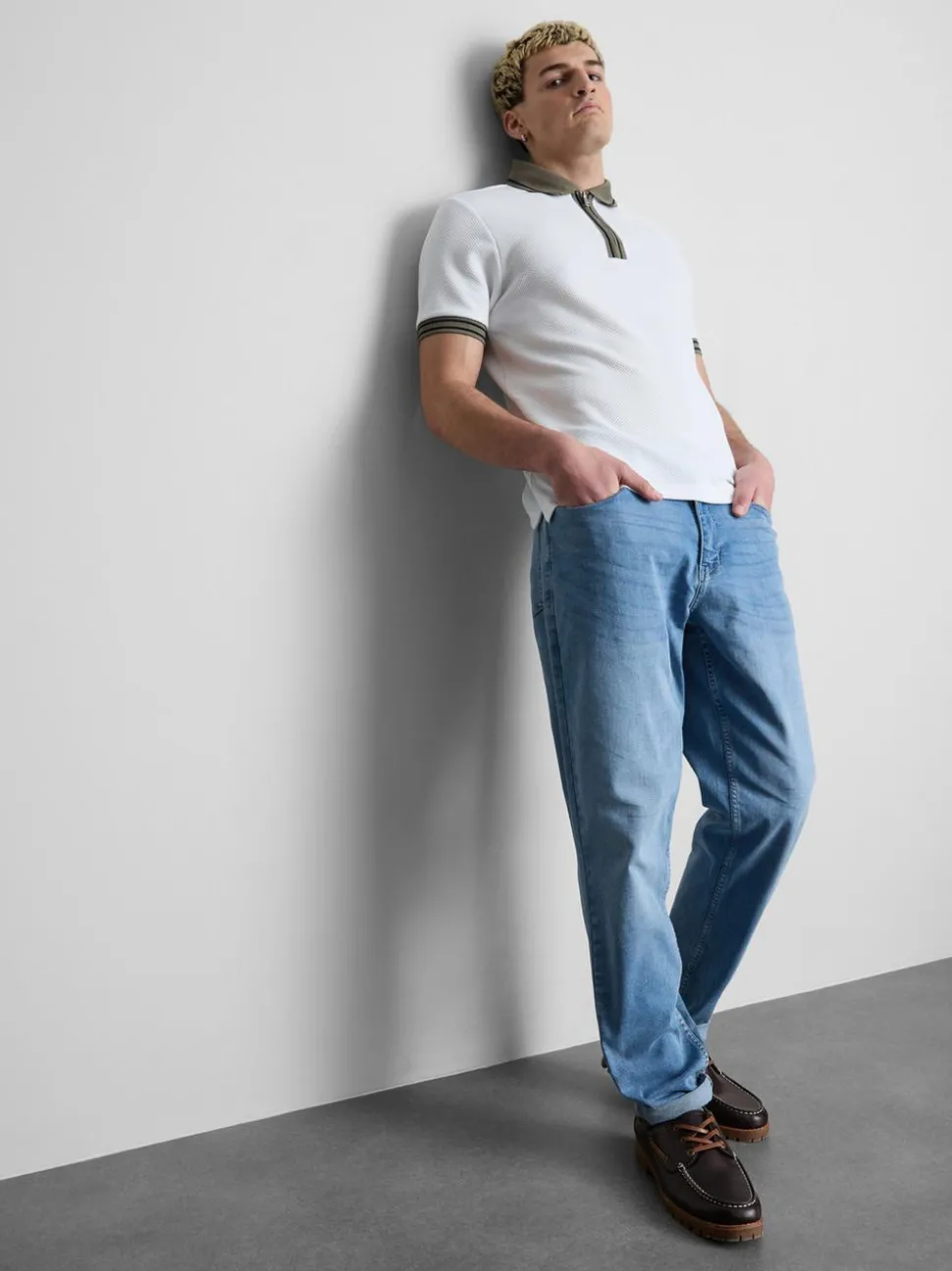 Strukturiertes Poloshirt