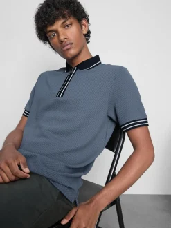 Strukturiertes Poloshirt