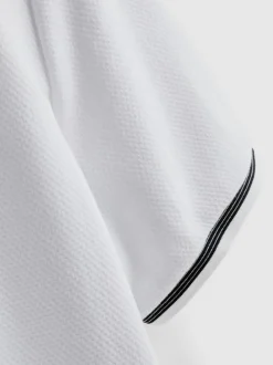 Strukturiertes Poloshirt mit Reißverschluss