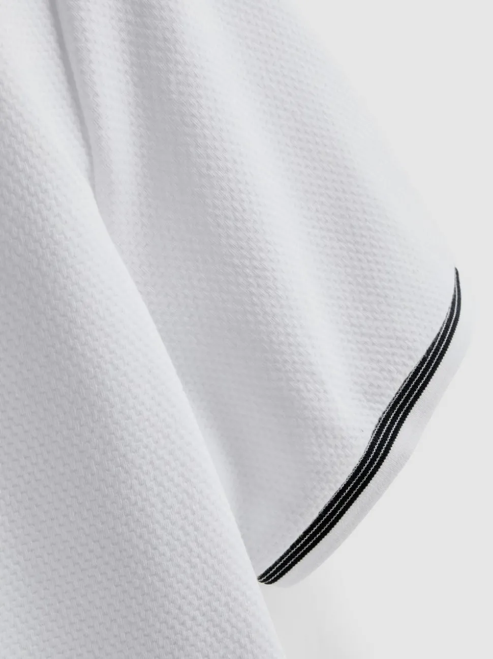 Strukturiertes Poloshirt mit Reißverschluss