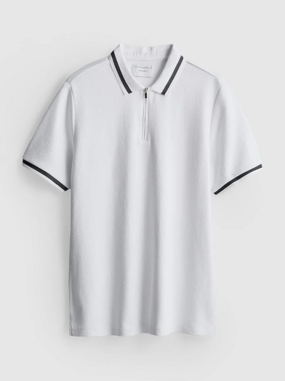 Strukturiertes Poloshirt mit Reißverschluss