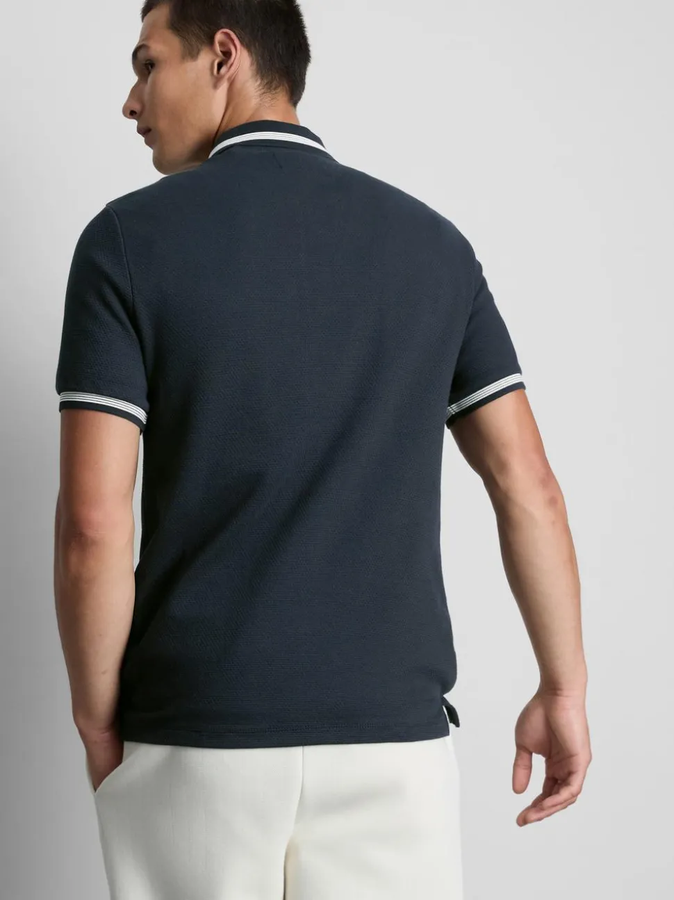 Strukturiertes Poloshirt mit Reißverschluss